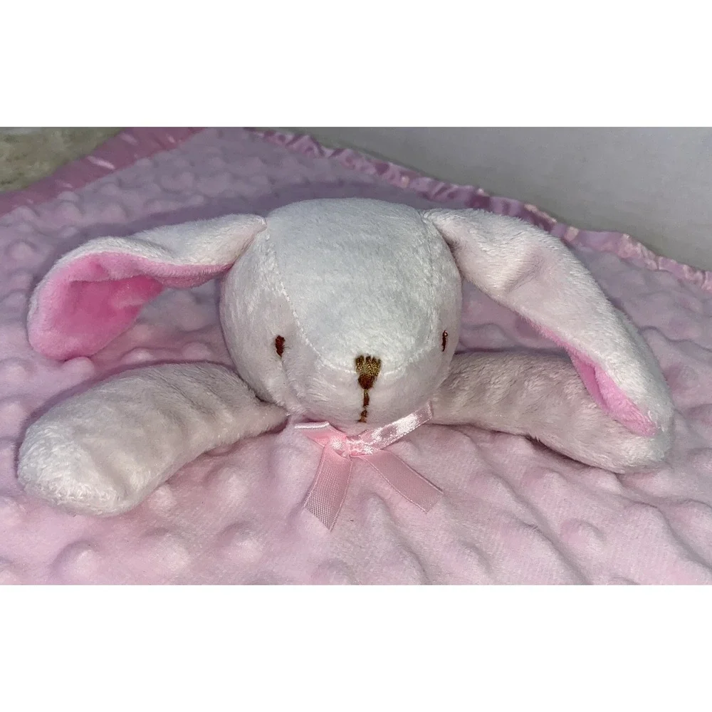 Blankets Beyond Pink Bunny Baby Blanket Minky‎ Dot Security Lovey HG9